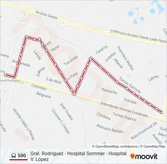 500 Colectivo Line Map