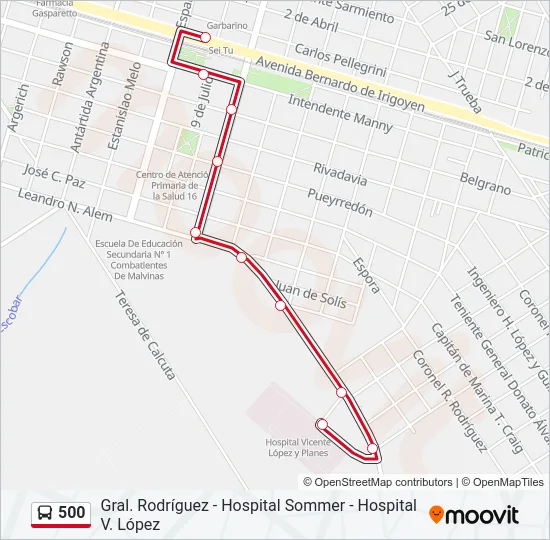 500 Colectivo Line Map