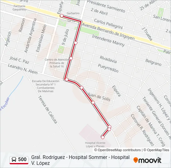 500 Colectivo Line Map