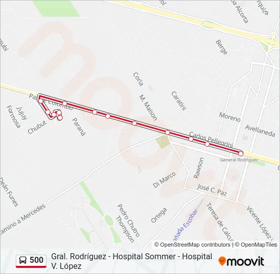500 Colectivo Line Map