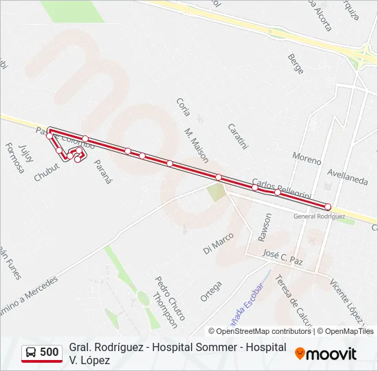 500 Colectivo Line Map