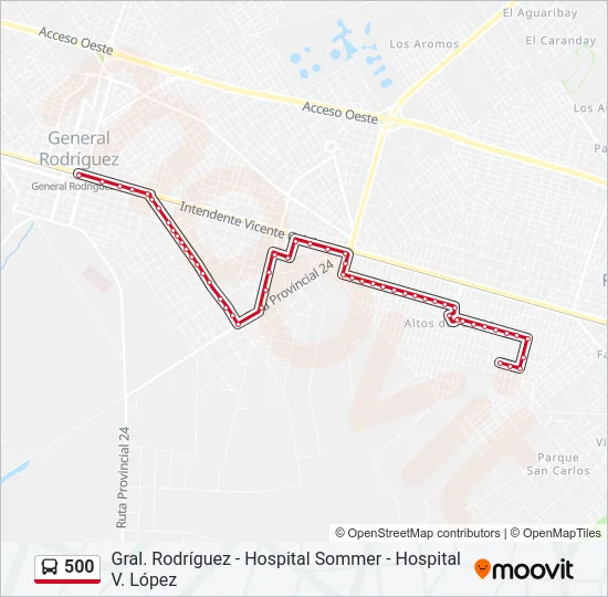 500 Colectivo Line Map