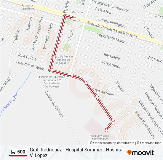 500 Colectivo Line Map