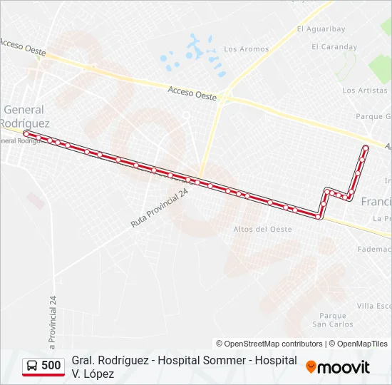 500 Colectivo Line Map