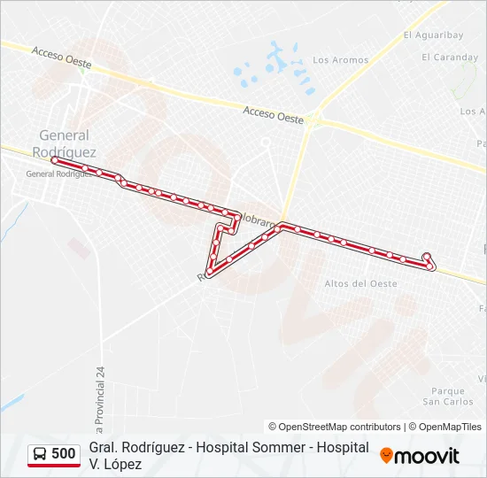 500 Colectivo Line Map
