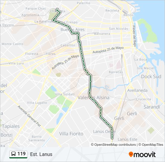 Mapa de 119 de Colectivo