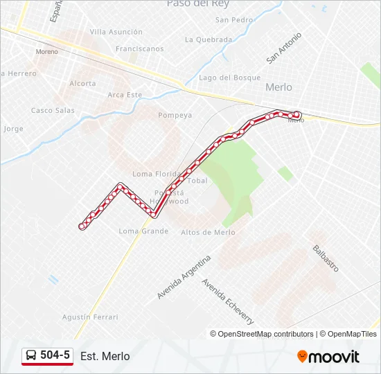 504-5 Colectivo Line Map