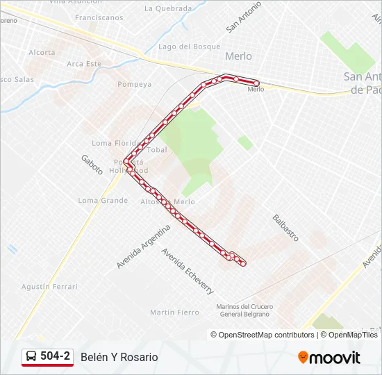 504-2 Colectivo Line Map