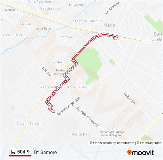 Mapa de 504-9 de Colectivo