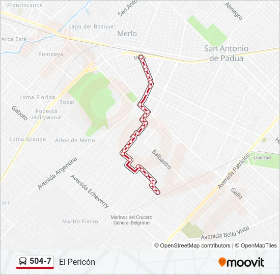 504-7 Colectivo Line Map