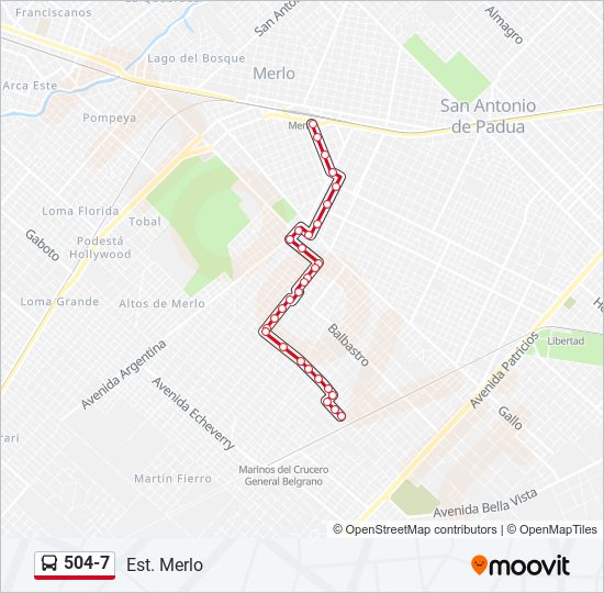 504-7 Colectivo Line Map