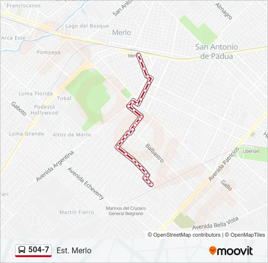 504-7 Colectivo Line Map
