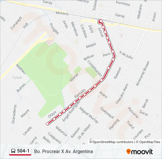 504-1 Colectivo Line Map