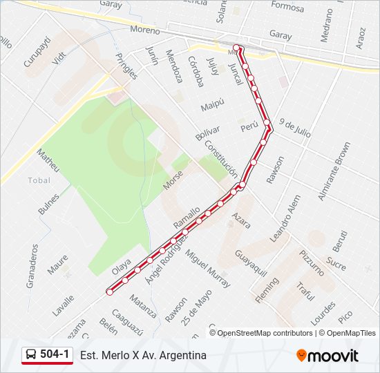 504-1 Colectivo Line Map