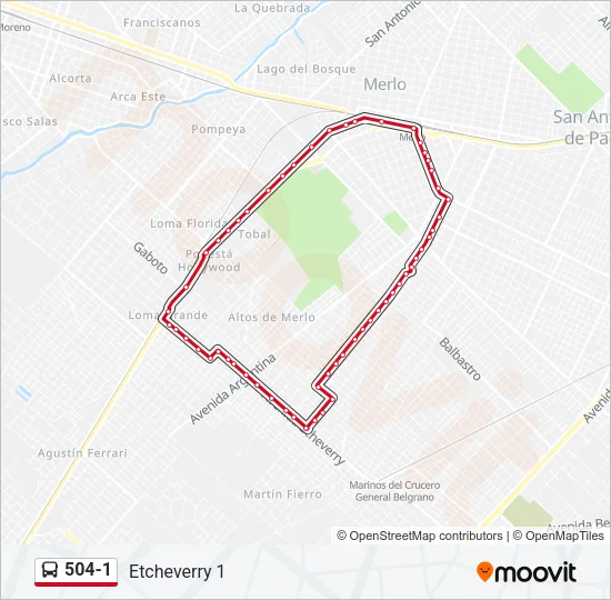 504-1 Colectivo Line Map