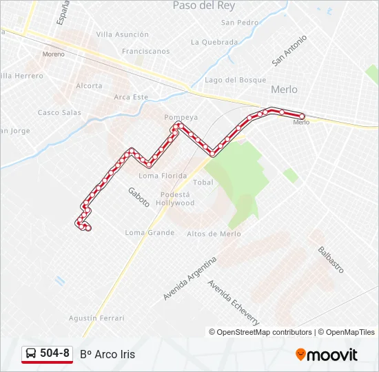 504-8 Colectivo Line Map