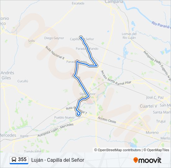 Mapa de 355 de Colectivo
