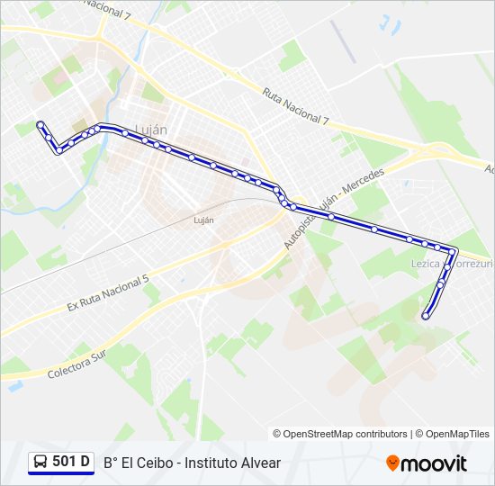 501 D Colectivo Line Map