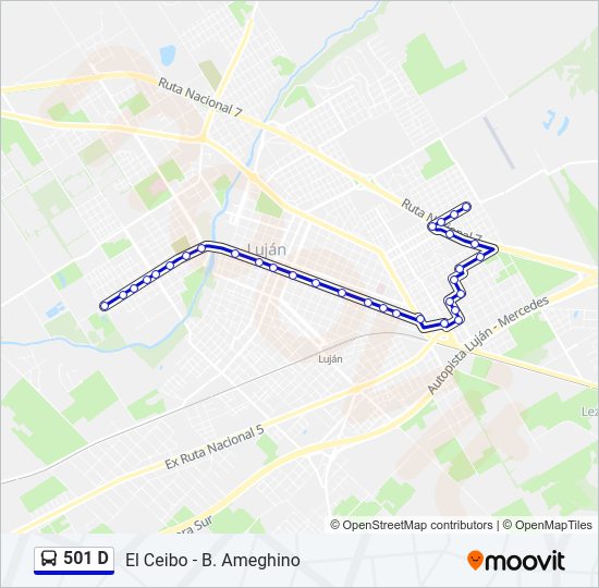 501 D Colectivo Line Map