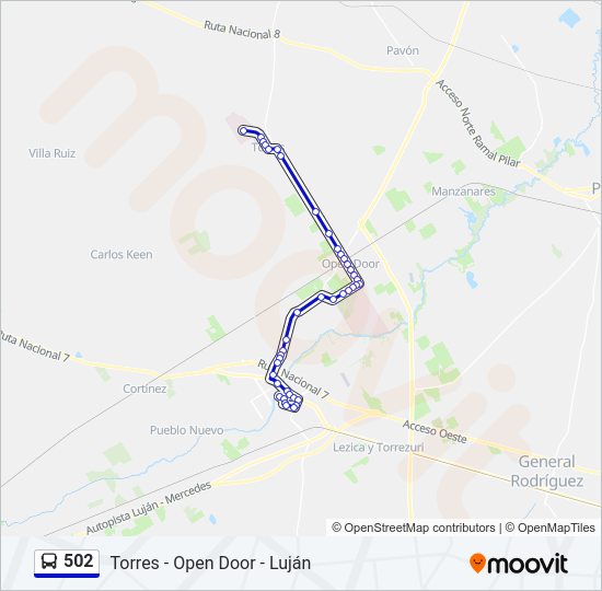 Mapa de 502 de Colectivo