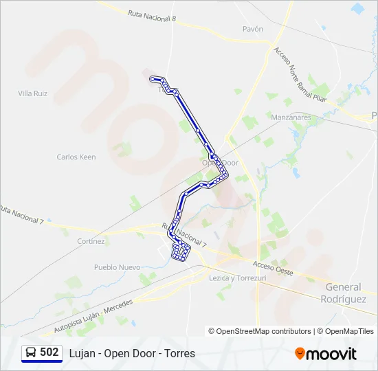 502 Colectivo Line Map