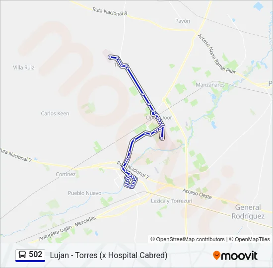 502 Colectivo Line Map
