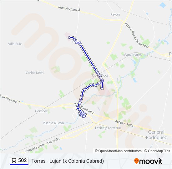 Mapa de 502 de Colectivo