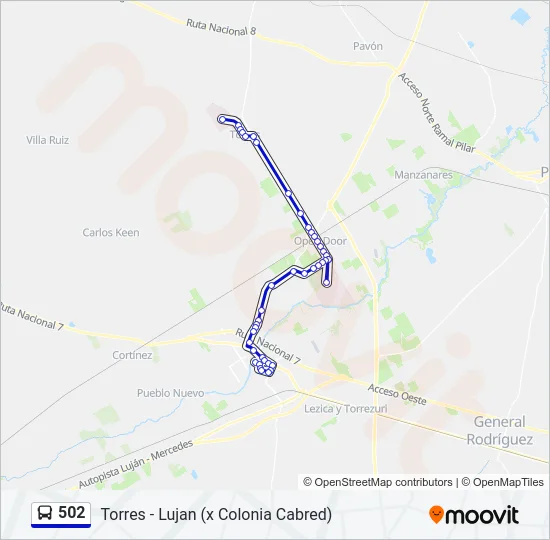 502 Colectivo Line Map