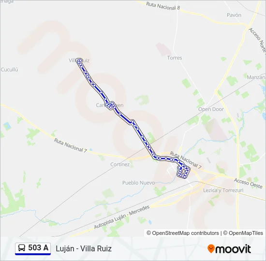 503 A Colectivo Line Map