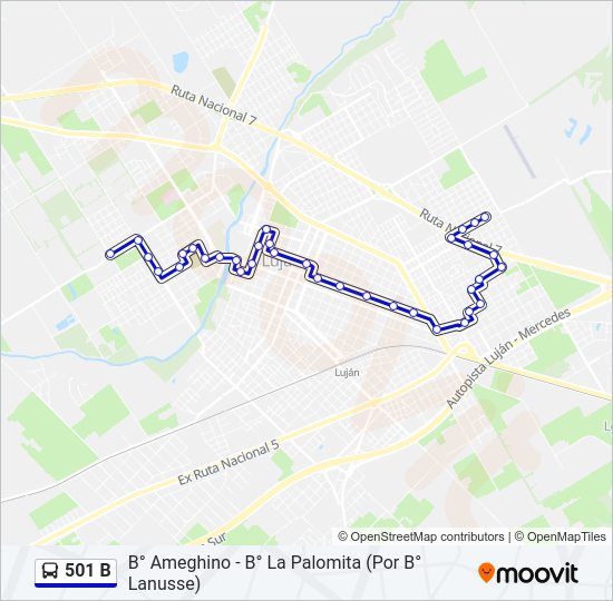 501 B Colectivo Line Map