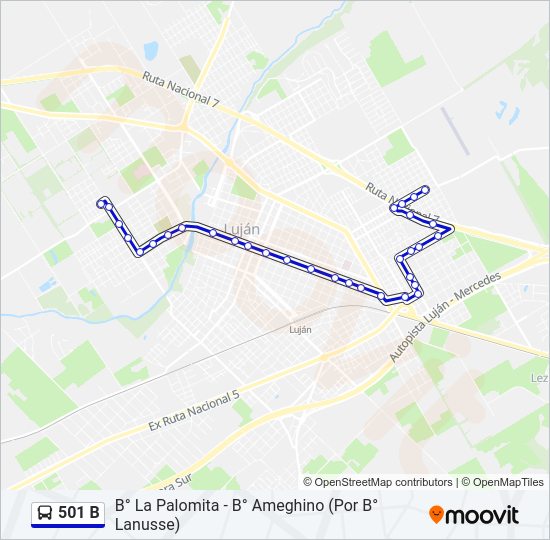 501 B Colectivo Line Map