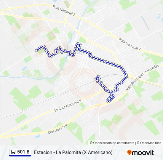 501 B Colectivo Line Map