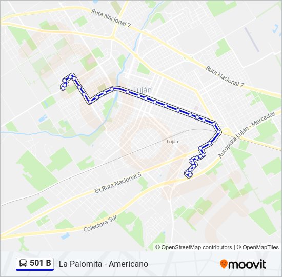 Mapa de 501 B de Colectivo