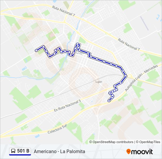 501 B Colectivo Line Map