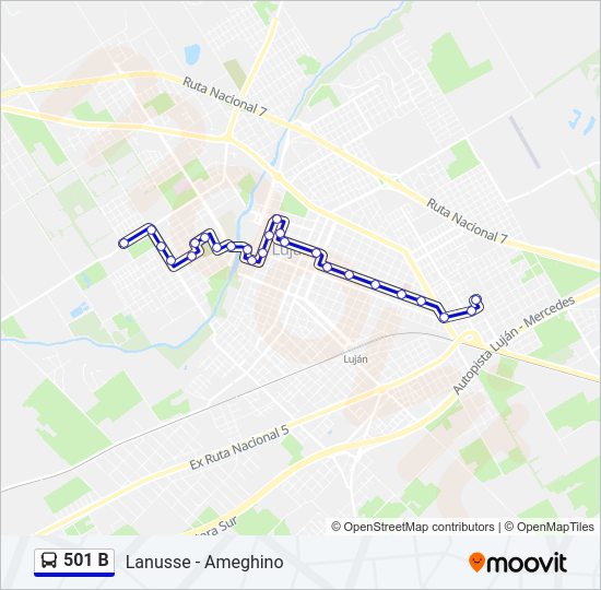 501 B Colectivo Line Map