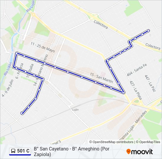 501 C Colectivo Line Map