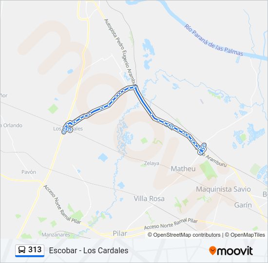 313 Colectivo Line Map