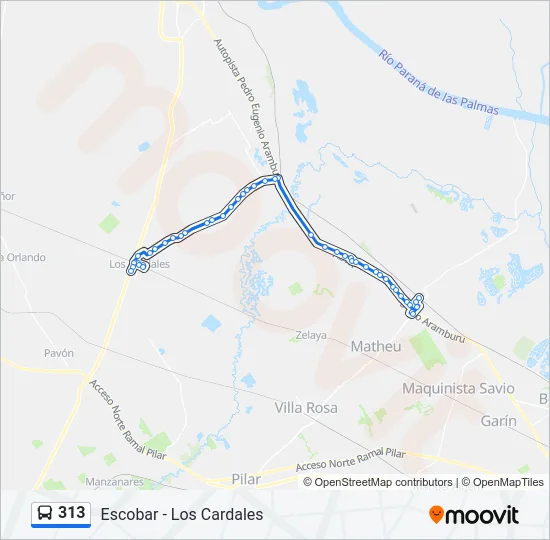 313 Colectivo Line Map