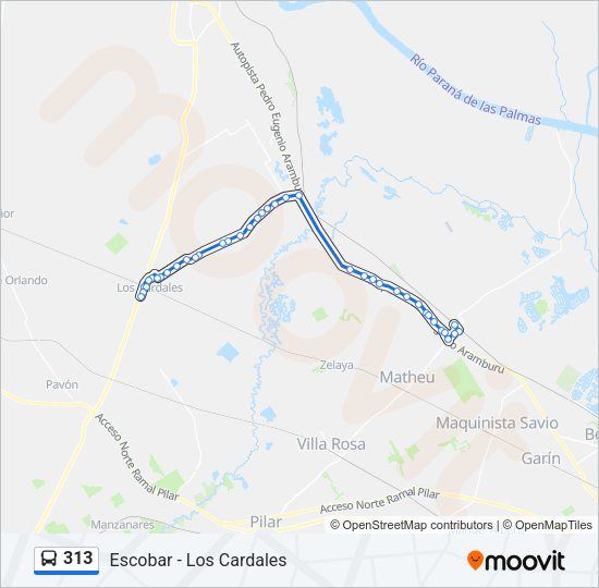313 Colectivo Line Map