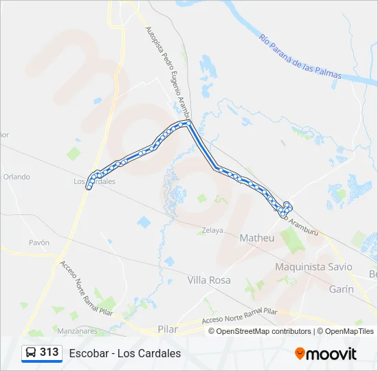 313 Colectivo Line Map