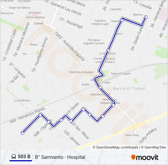 503 B Colectivo Line Map
