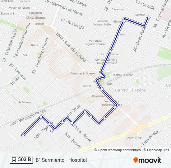 503 B Colectivo Line Map