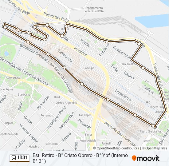 IB31 Colectivo Line Map