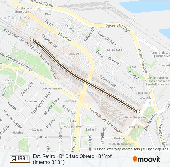 IB31 Colectivo Line Map