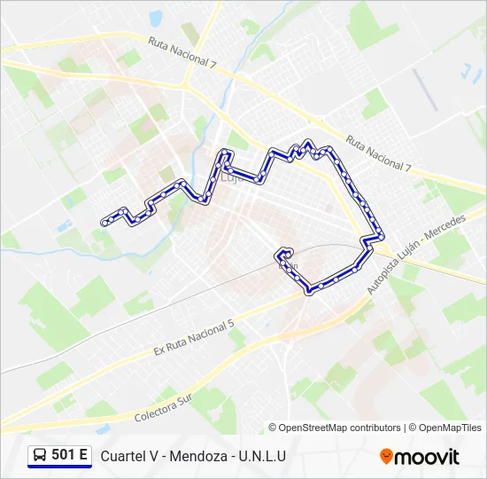 501 E Colectivo Line Map