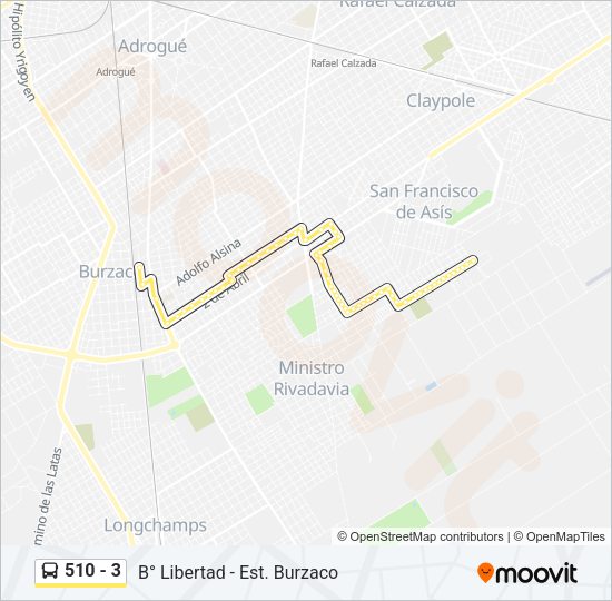 Mapa de 510 - 3 de Colectivo