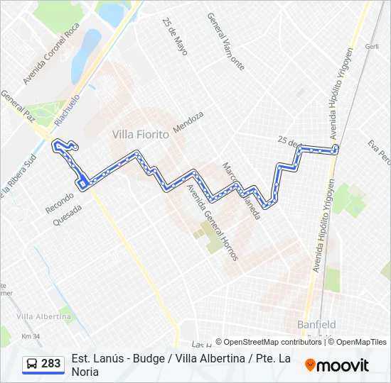 283 Colectivo Line Map