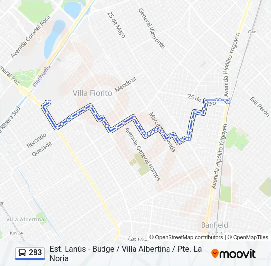 283 Colectivo Line Map