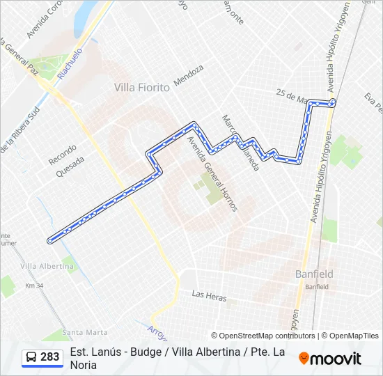 283 Colectivo Line Map