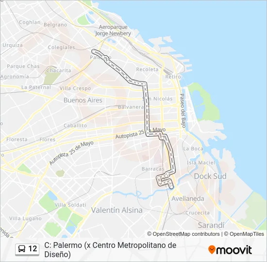 12 Colectivo Line Map